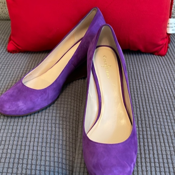 Purple suede brown wedge Cole Haan originals